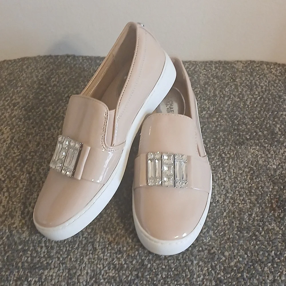 Michael Kors  Blush Tan Faux Patent Women's Sneakers Size 6.5